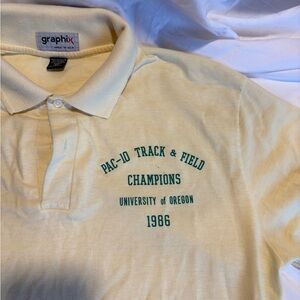 Cream Polo Shirt - University of Oregon 1986